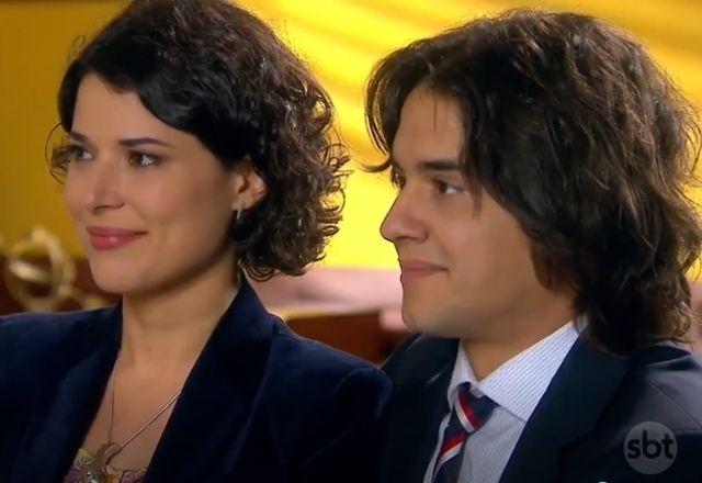 Carolina e Junior na audiência